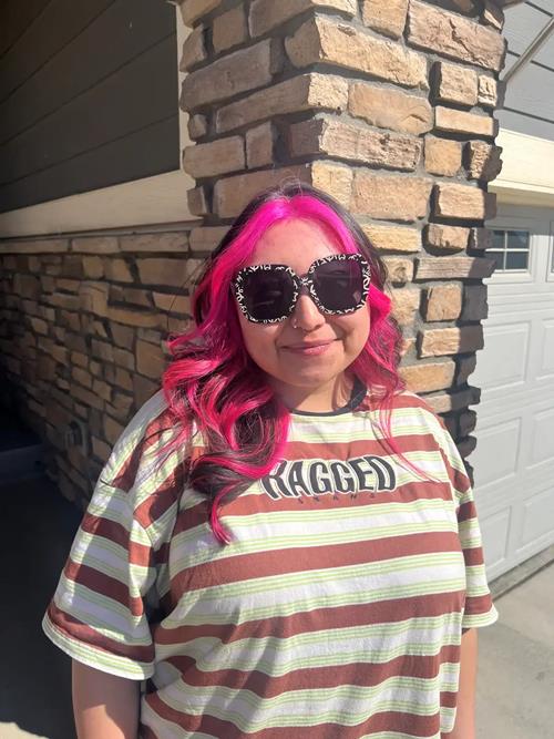 This hot pink inspirational halo is so fun. When worn up in a ponytail so much more pink comes throu(..)